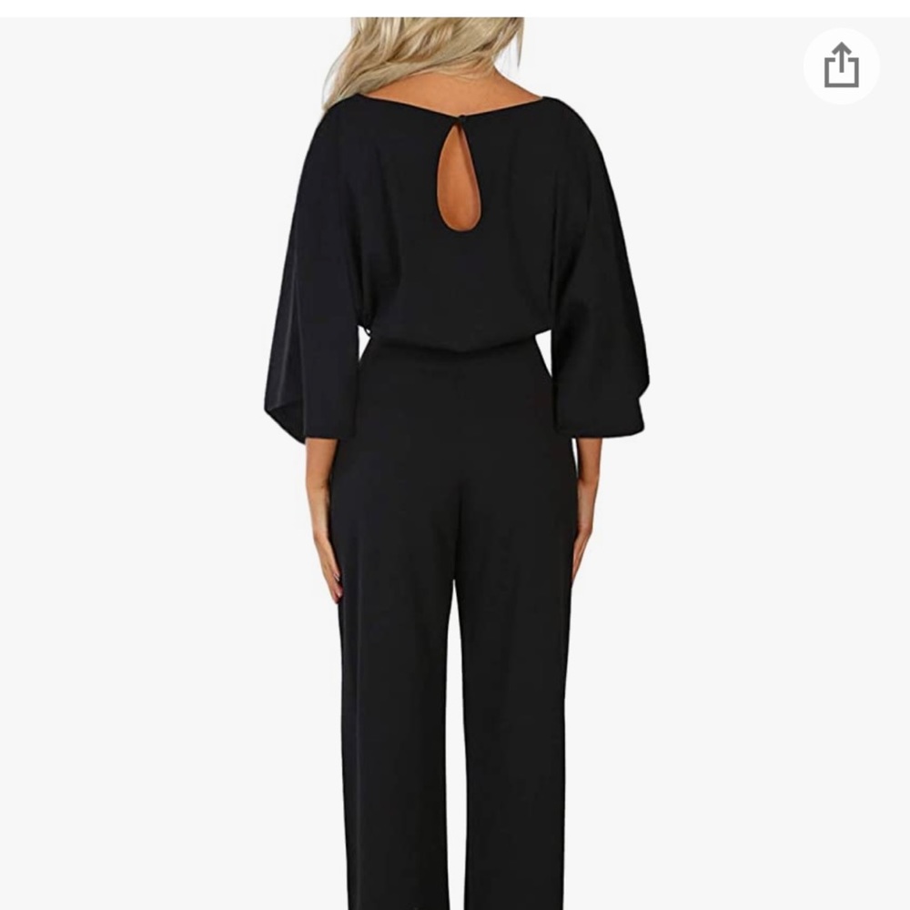 Happy Sailed Women Loose Short Sleeve Belted Wide Leg Pant Romper/Jumpsuits